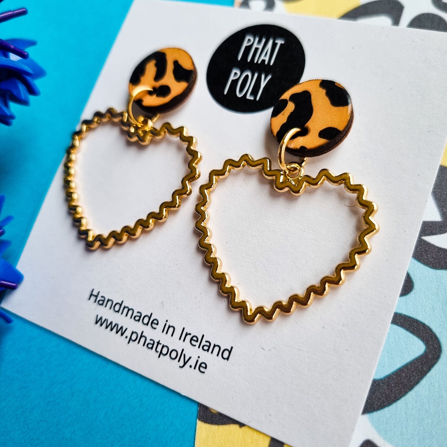Fuzzy Hearts - Leopard Dots