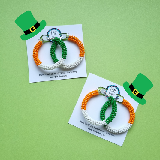 Beaded Earrings - Irish Flag